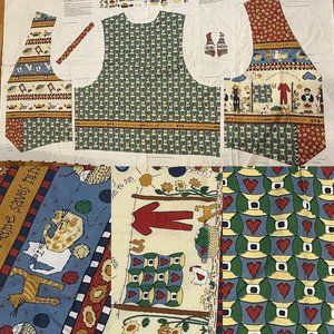 Springs Industries VTG 90's chicken farm homestead Vest Fabric Panel Cut & Sew